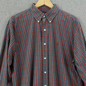 Ralph Lauren Classic Fit L Plaid Button-Down Shirt Red Green Blue Long Sleeve